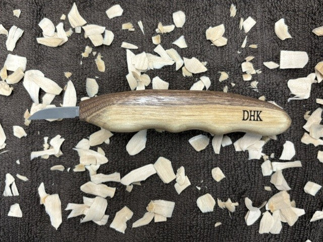 Finger Groove - Walnut - 1 1/4" carving knife by Deep Holler Knives