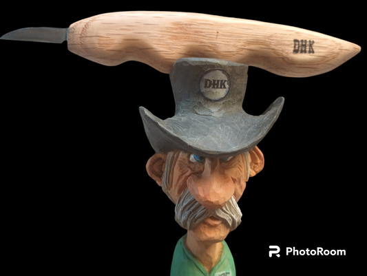 Deep Holler Carving Knife- 1 1/4"- FLAT GRIND-FRINGERGROOVE HANDLE